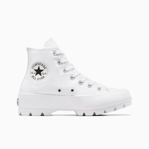 White Lugged High Top Converse